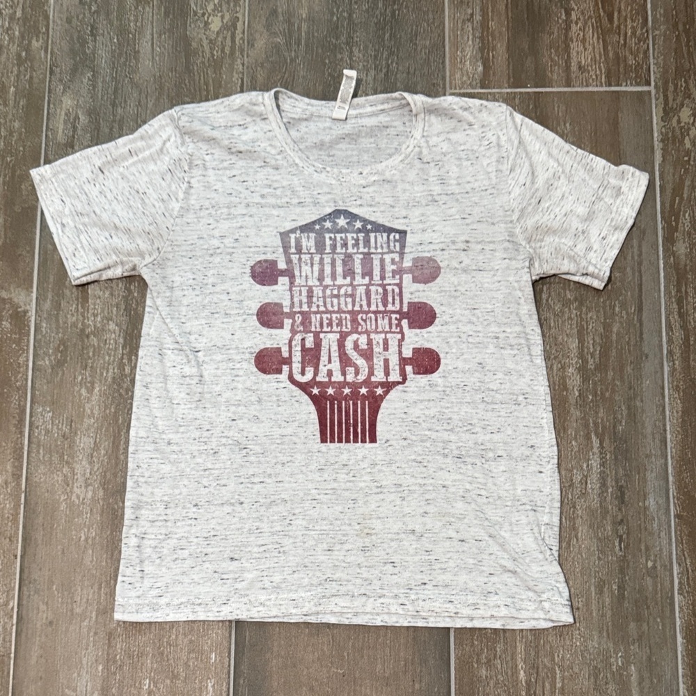 Willie Nelson & Johnny Cash Light Gray Graphic Tee